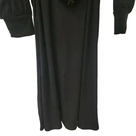 Simply Vera Wang Women's Black Poly/Rayon/Spandex Ribbed Knit Mock Neck A-Line L - Picture 6 of 14